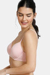 Zivame Glitter Straps Padded Wired 3/4th Coverage T-Shirt Bra - Powder Pink — thumbnail 3